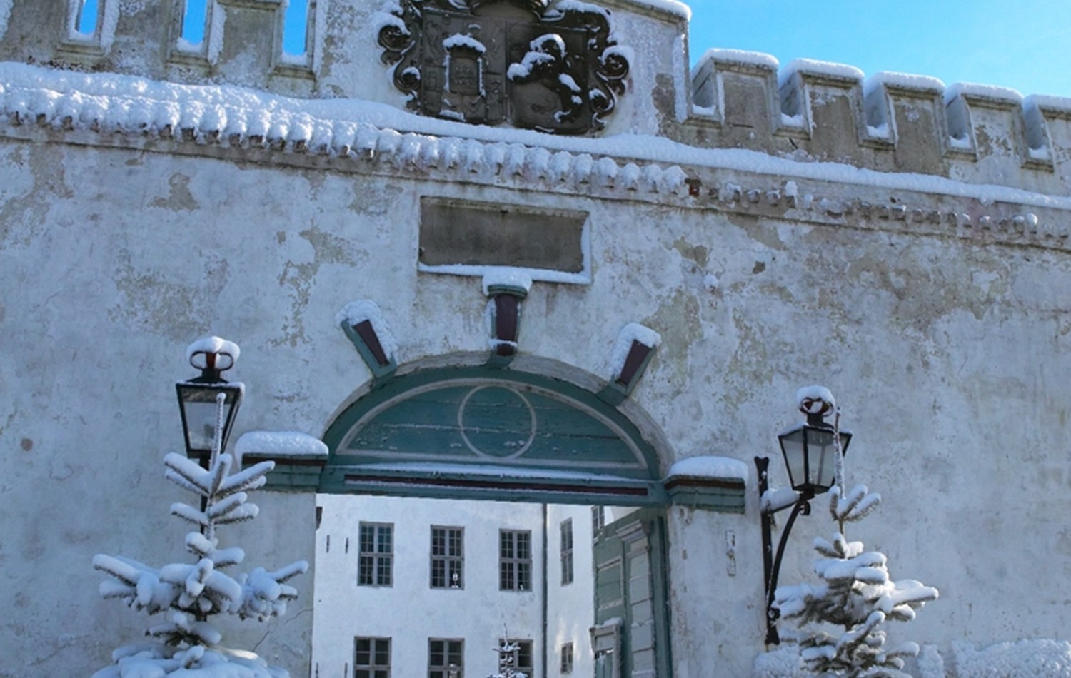 Dragsholm Slot Indgang Slottet I Sne